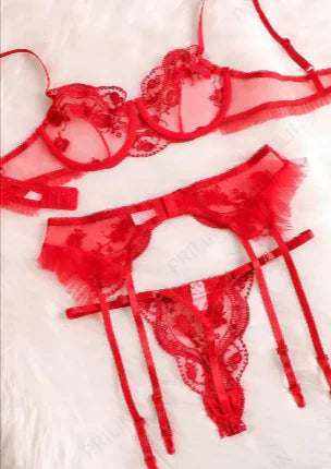 Radiant Red Lace Intimate Set
