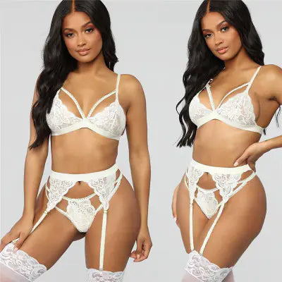Elegant 3-Piece Lace Lingerie Ensemble
