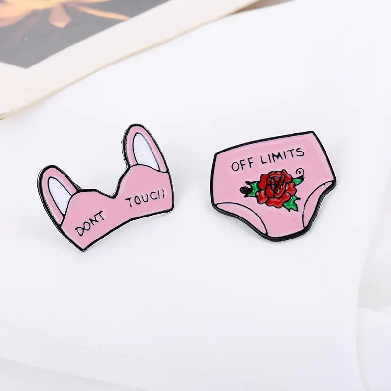 Cartoon Sexy Women's Lingerie and Underwear Brooches